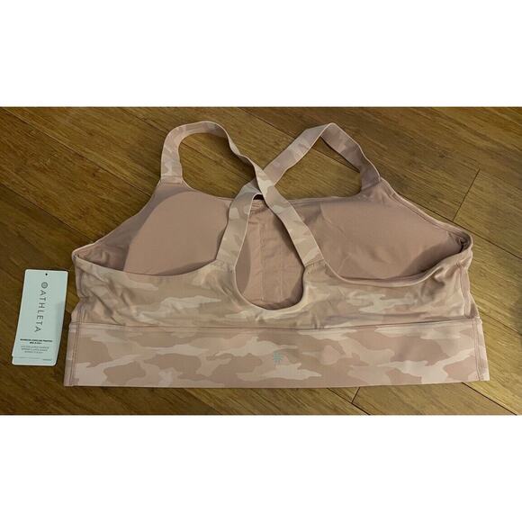 NWT Athleta Pink Camo Warrior Longline Sports Bra Size 3X D-DD+ Cross Over $59 - Picture 6 of 6